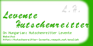 levente hutschenreitter business card